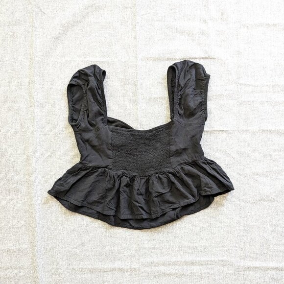 L.A Hearts Shirring Black Crop Top size: XS - Picture 2 of 3